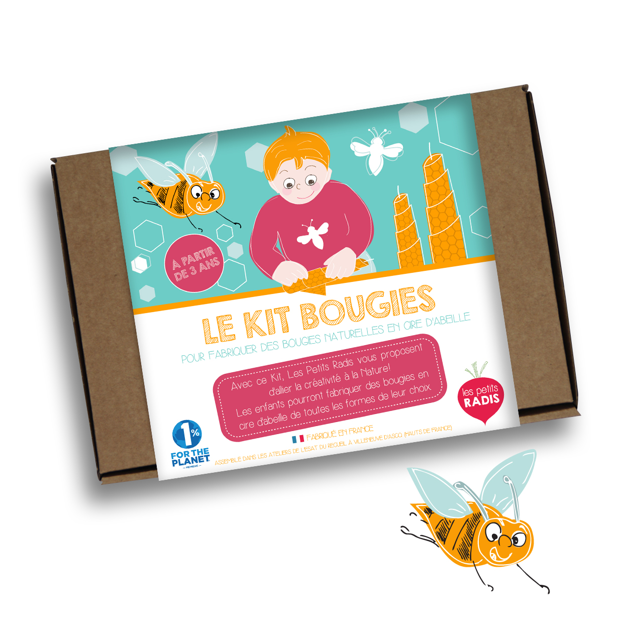 Kit pour fabriquer des bougies avec des feuilles de cire d'abeille